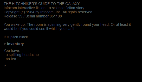 Hitchhikers to the Galaxy screenshot