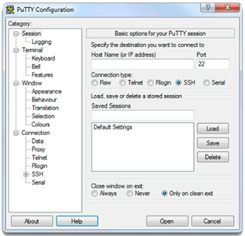 Putty Terminal Screenshot