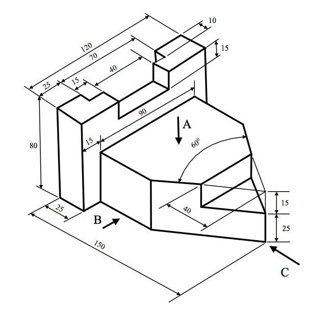 first angle orthographic projection exercises
