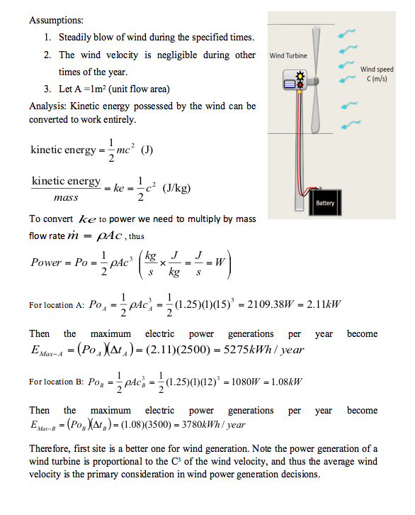 example of wind velocity calculations