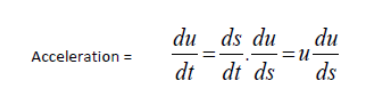 equation showing acceleration