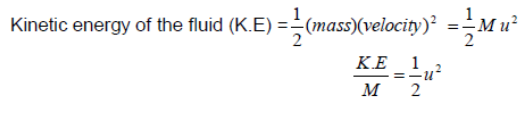 math equation showing kinetic energy of the fluid