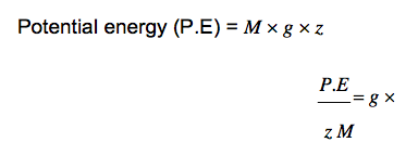 math equation for potential energy of fluid.