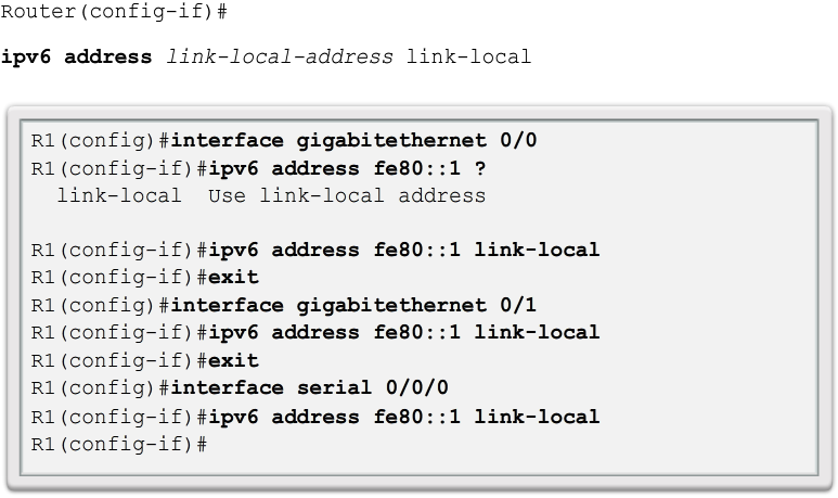 Configuring Link-Local Addresses on R1