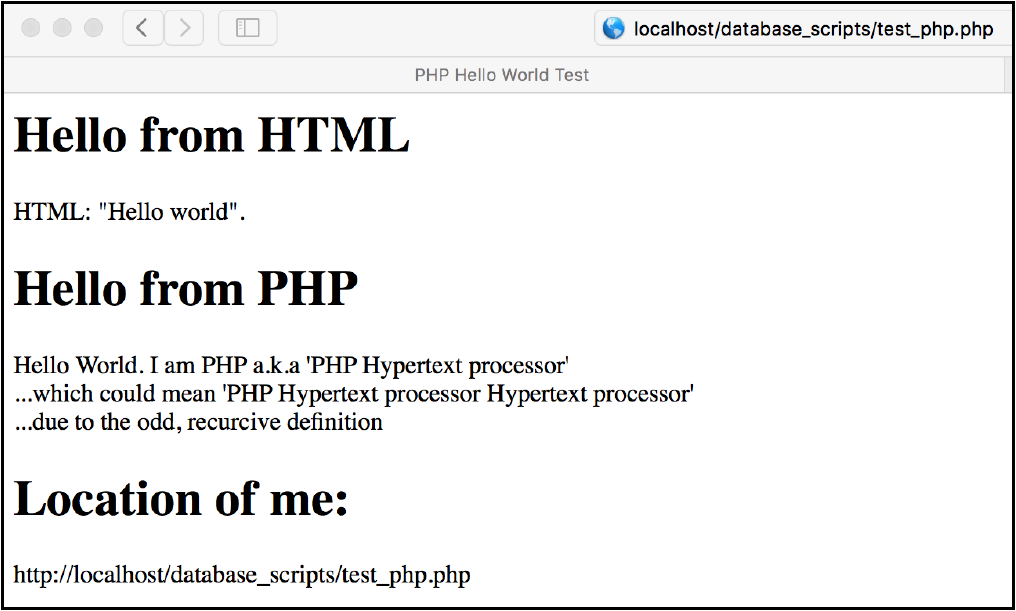 HTML-Embedded PHP: output from test_php.php.