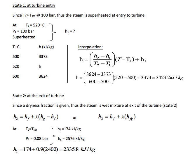 image of math equations related to turbine entry and exit states