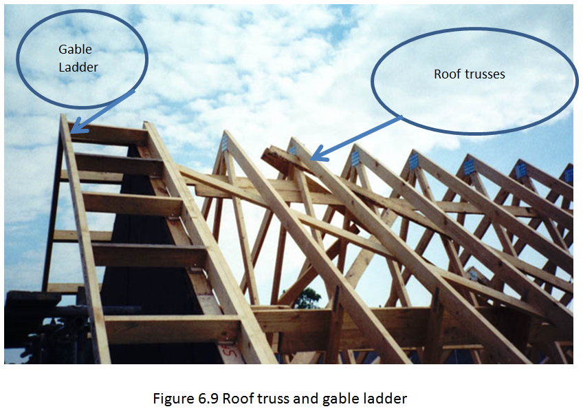 Roof truss and gable ladder