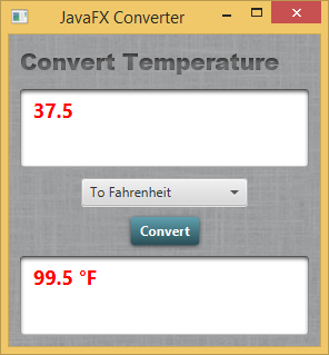 JavaFX Convertor Screenshot
