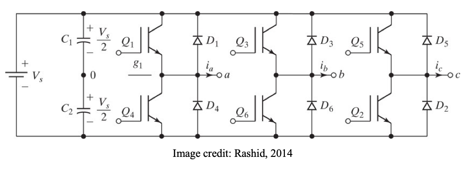 three phase inverter circuit diagram