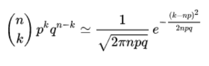 maths equation When n is large, for k near np