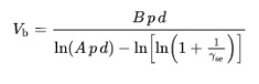 equation representing the breakdown voltage in a partial vacuum