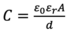 math equation for calculating capacitance value