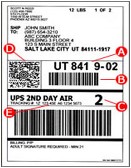 UPS Barcode Diagram