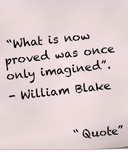 Quote: What is now proved was once only imagined. - William Blake