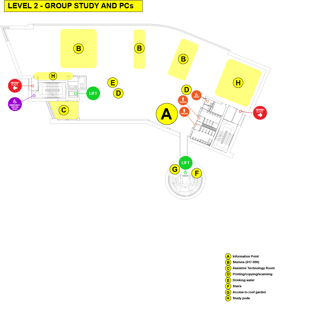 Image of library floorplan level 2